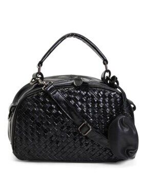 AMERILEATHER Leather Beckett Woven Handbag